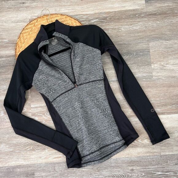 Calia‎ by Carrie underwood quarter zip running top herringbone and black - Picture 1 of 6